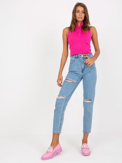 Spodnie jeansowe damskie, niebieskie, Factory Price