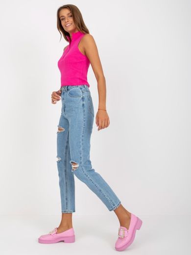Spodnie jeansowe damskie, niebieskie, Factory Price