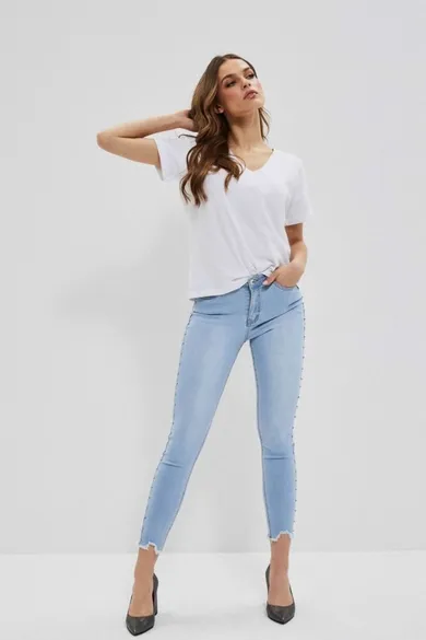 Spodnie jeansowe damskie, niebieskie, Moodo