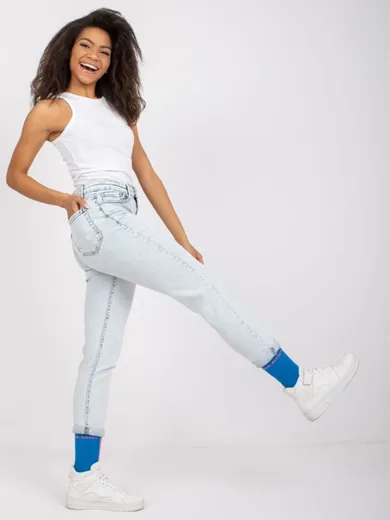 Spodnie jeansowe damskie, niebieskie, Moonart