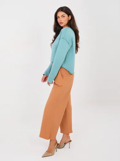 Spodnie jeansowe damskie, pomarańczowe, Italy Moda