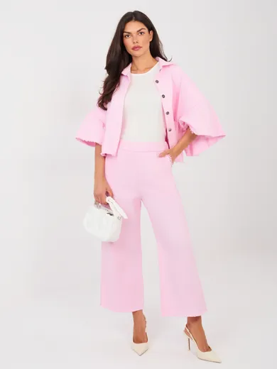 Spodnie jeansowe damskie, różowe, Italy Moda