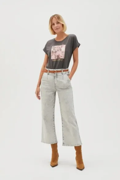 Spodnie jeansowe damskie, szare, Moodo