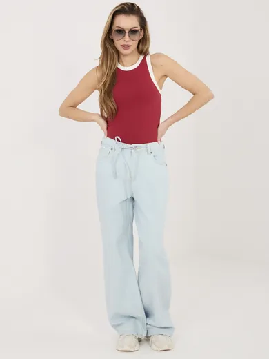 Spodnie jeansowe damskie, wide, niebieskie, Sublevel