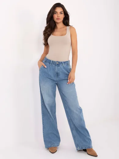 Spodnie jeansowe damskie, wide, niebieskie, Sublevel