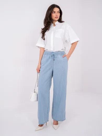 Spodnie jeansowe damskie, wide, niebieskie, Sublevel