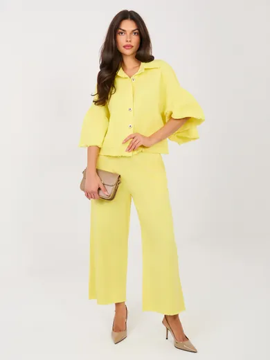 Spodnie jeansowe damskie, żółte, Italy Moda