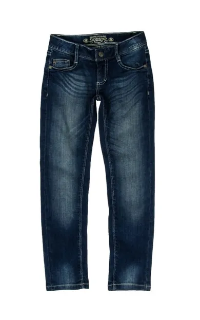 Spodnie jeansowe dziewczęce, skinny fit mid, niebieskie, Lemmi