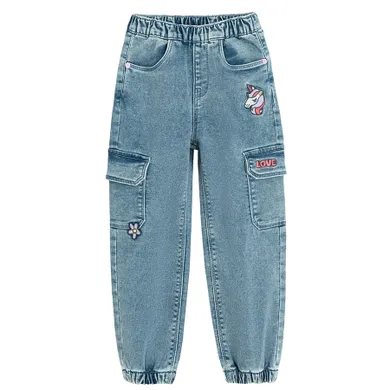 Spodnie jeansowe jogger z aplikacjami Cool Club