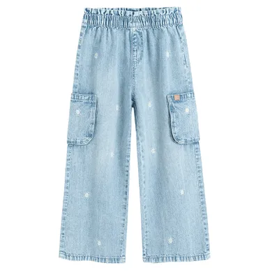 Spodnie jeansowe w kwiaty wide leg Cool Club