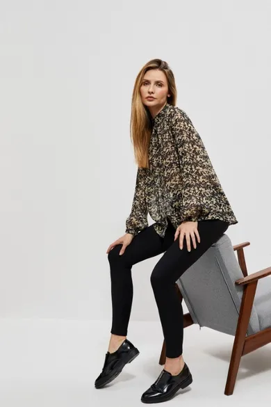 Spodnie materiałowe damskie, czarne, Moodo