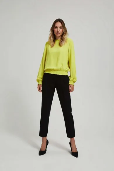 Spodnie materiałowe damskie, czarne, Moodo