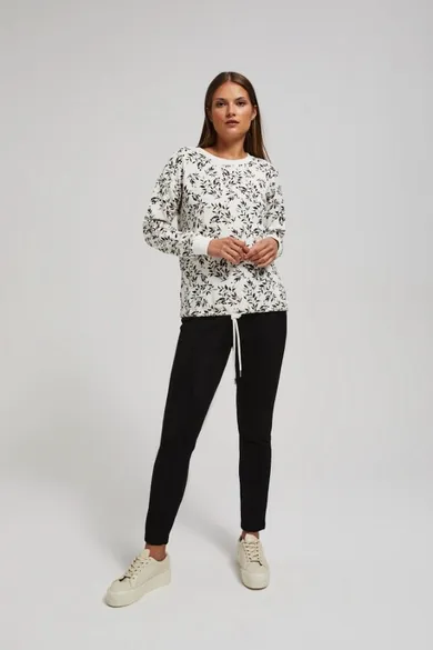 Spodnie materiałowe damskie, czarne, Moodo