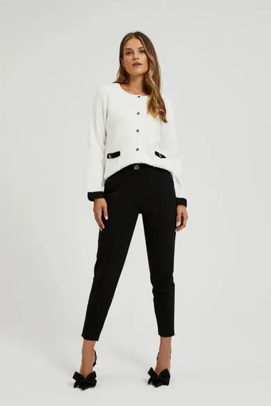 Spodnie materiałowe damskie, czarne, Moodo