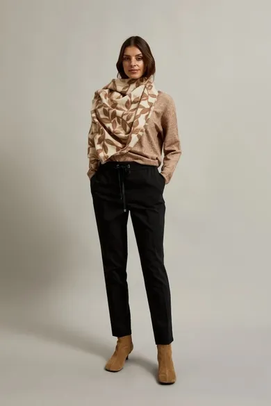 Spodnie materiałowe damskie, czarne, Moodo