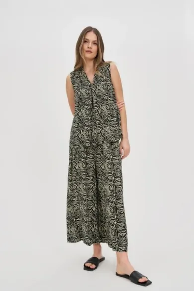 Spodnie materiałowe damskie, czarne, Moodo