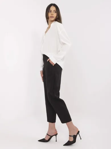 Spodnie materiałowe damskie, czarne, Och Bella