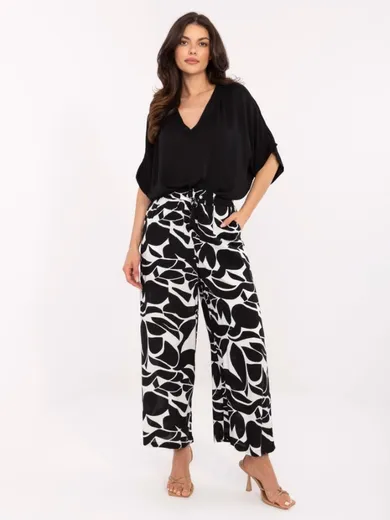 Spodnie materiałowe damskie, czarne, Sublevel