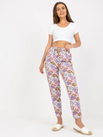 Spodnie materiałowe damskie, fioletowe, Sublevel