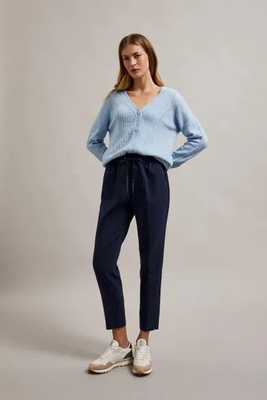 Spodnie materiałowe damskie, granatowe, Moodo