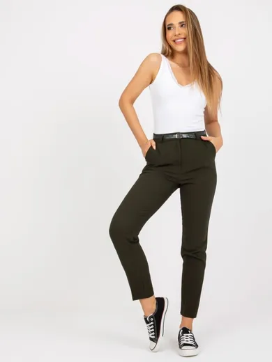 Spodnie materiałowe damskie, khaki, Xsapienza