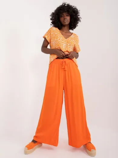 Spodnie materiałowe damskie, pomarańczowe, Sublevel