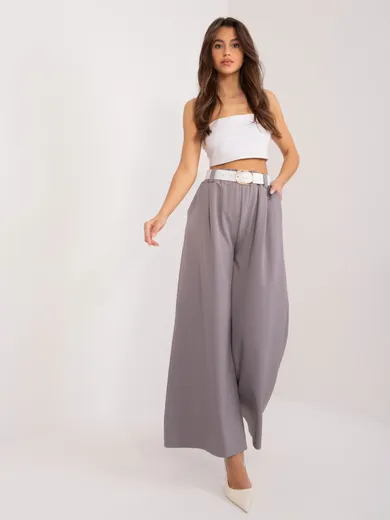 Spodnie materiałowe damskie, szare, Italy Moda