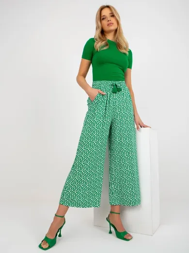 Spodnie materiałowe damskie, zielone, Sublevel
