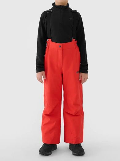 Spodnie narciarskie chłopięce, ocieplane, czerwone, 4F