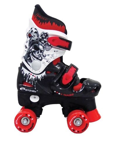 Spokey, Quadro, wrotki regulowane, czarne, rozmiar 34-36