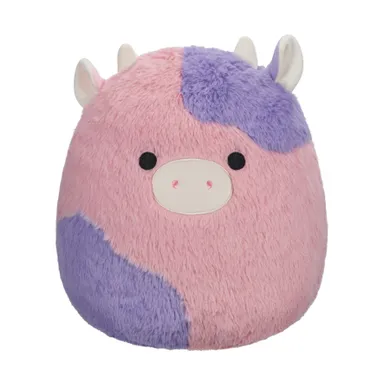 Squishmallows, Fuzzamallow, Patty, Pink and Purple Cow, fioletowo-różowa krowa, maskotka, 30 cm