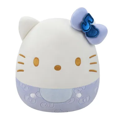 Squishmallows, Hello Kitty, maskotka, wydanie specjalne na 50-lecie, niebieski z kokarkdą