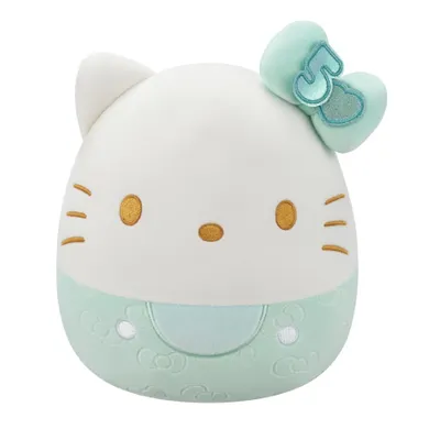 Squishmallows, Hello Kitty, maskotka, wydanie specjalne na 50-lecie, zieleń z kokardką, 20 cm