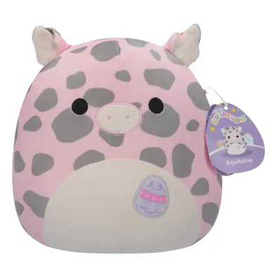 Squishmallows, Little Plush, Aquitaine Pink Pig, różowa łąciata świnka, maskotka, 30 cm