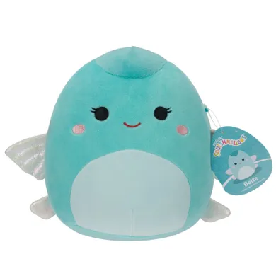 Squishmallows, Little Plush, Bette Light Teal Flying Fish, niebieska latająca ryba, maskotka, 19 cm