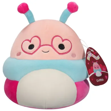 Squishmallows, Little Plush, Griffith Pink and Blue Caterpillar, różowy mól książkowy, maskotka, 19 cm