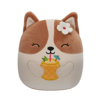 Squishmallows, Little Plush, Regina, brązowo-biały pies Corgi, maskotka, 19 cm