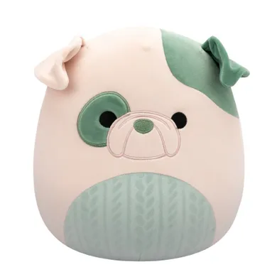 Squishmallows, Medium Plush, Cream and Green Bulldog, łaciaty buldog, maskotka, 30 cm