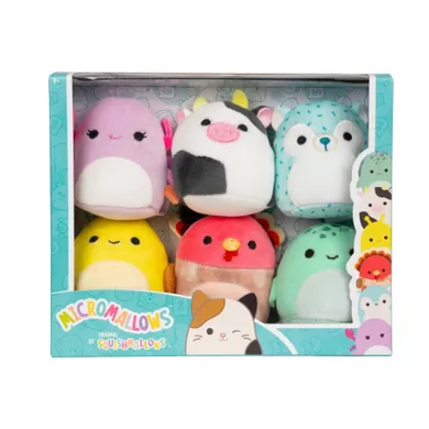 Squishmallows, Micromallows, Cailey, Connor, Gavi, Zarina, Hasani, Cole, zestaw mini maskotek, 6 cm, 6 szt.