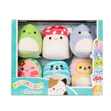 Squishmallows, Micromallows, Leonard, Noah, Lena, Dane, Danny, Malcom, zestaw mini maskotek, 6 cm, 6 szt.