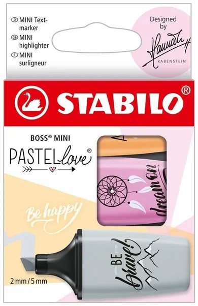 Stabilo, zakreślacz, Boss Mini Pastellove, 3 kolory