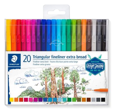 Staedtler, Broadliner Triplus, Pisak, 0,8 mm, 20 kolorów