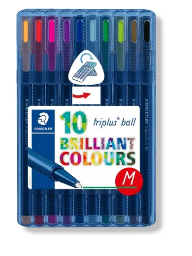 Staedtler, długopis, triplus ball, 10 kolorów, M