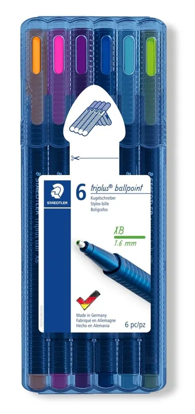 Staedtler, długopis, triplus ball, 6 kolorów, XB