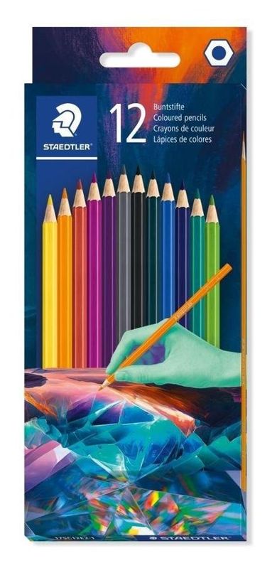 Staedtler, Multiverse, kredki sześciokątne, 12 kolorów