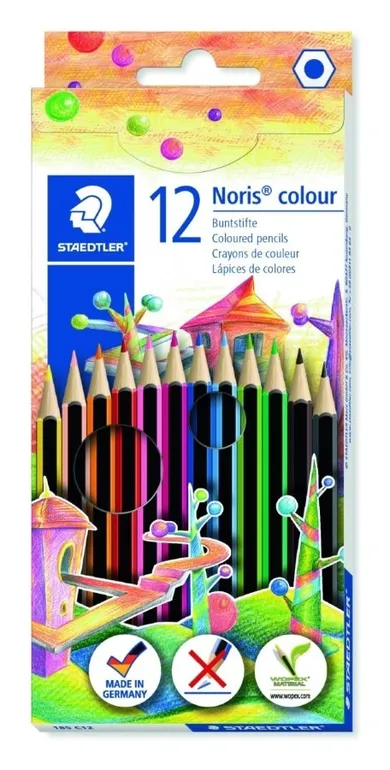 Staedtler, Noris Colour, kredki sześciokątne, 12 kolorów