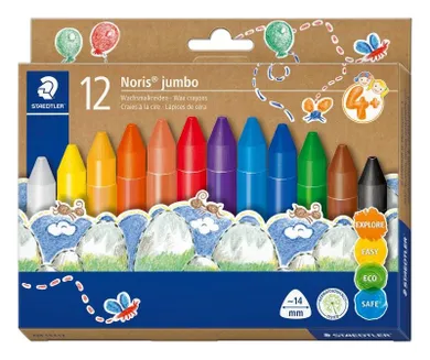Staedtler, Noris, kredki woskowe jumbo, trójkątne, 12 kolorów