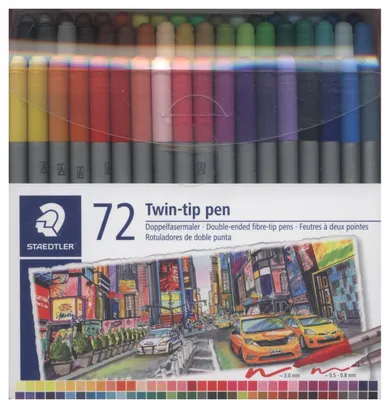 Staedtler, Twin-tip, flamastry dwustronne, 72 kolory