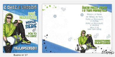 Stamp, Bueno, karnet B6 + koperta, Urodziny