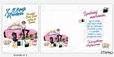 Stamp, karnet Grande + koperta wzór nr 01 Urodziny